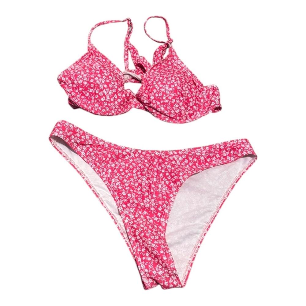 Pink Floral Bikini Size M